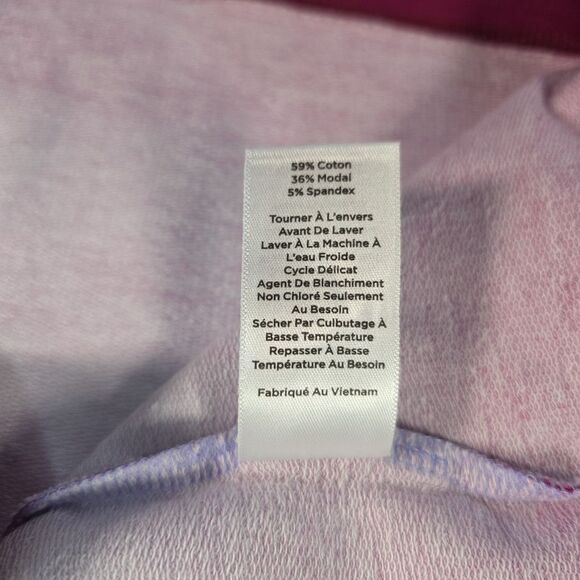 T by TALBOTS Snap Placket Pullover Sweatshirt Size Med Stretch Burgundy Ombre - Picture 9 of 9